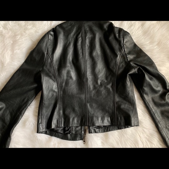100% Leather Racer Jacket two side pockets - Picture 5 of 6